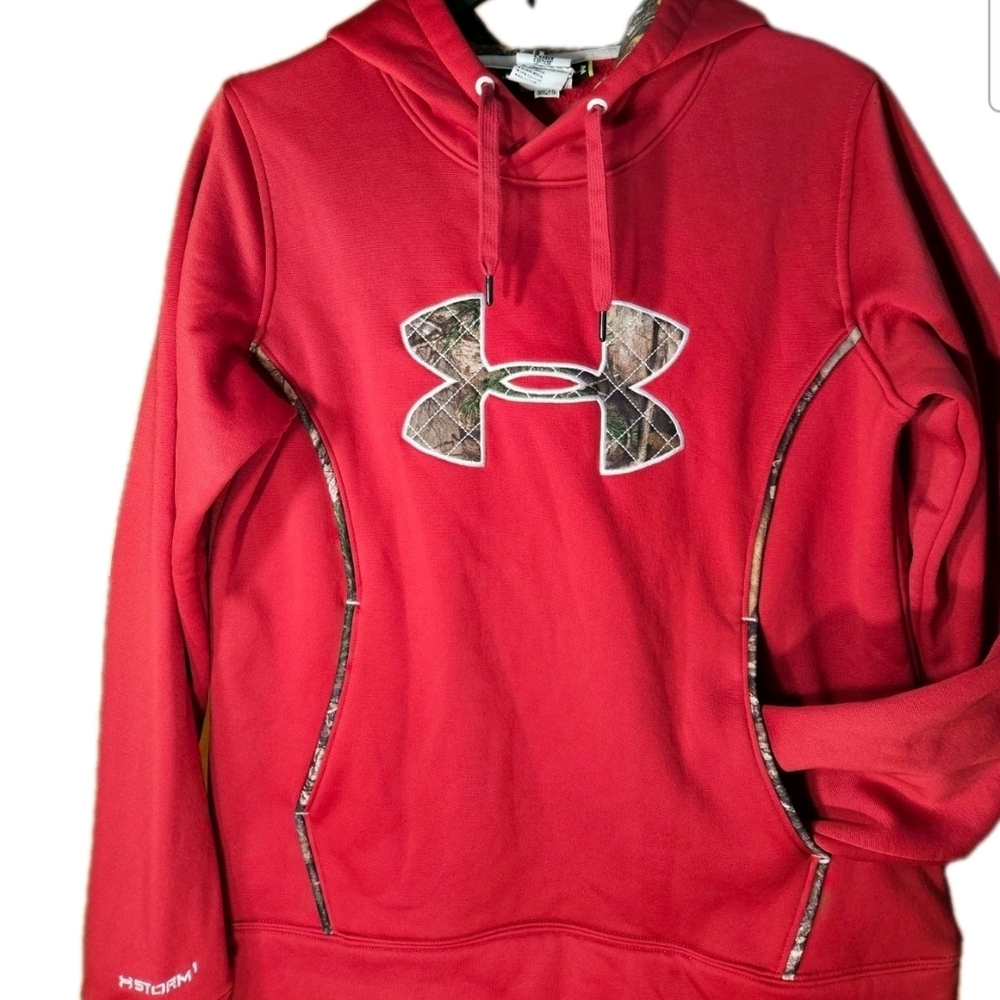 Under Armour Red Hoodie with Camo Logo